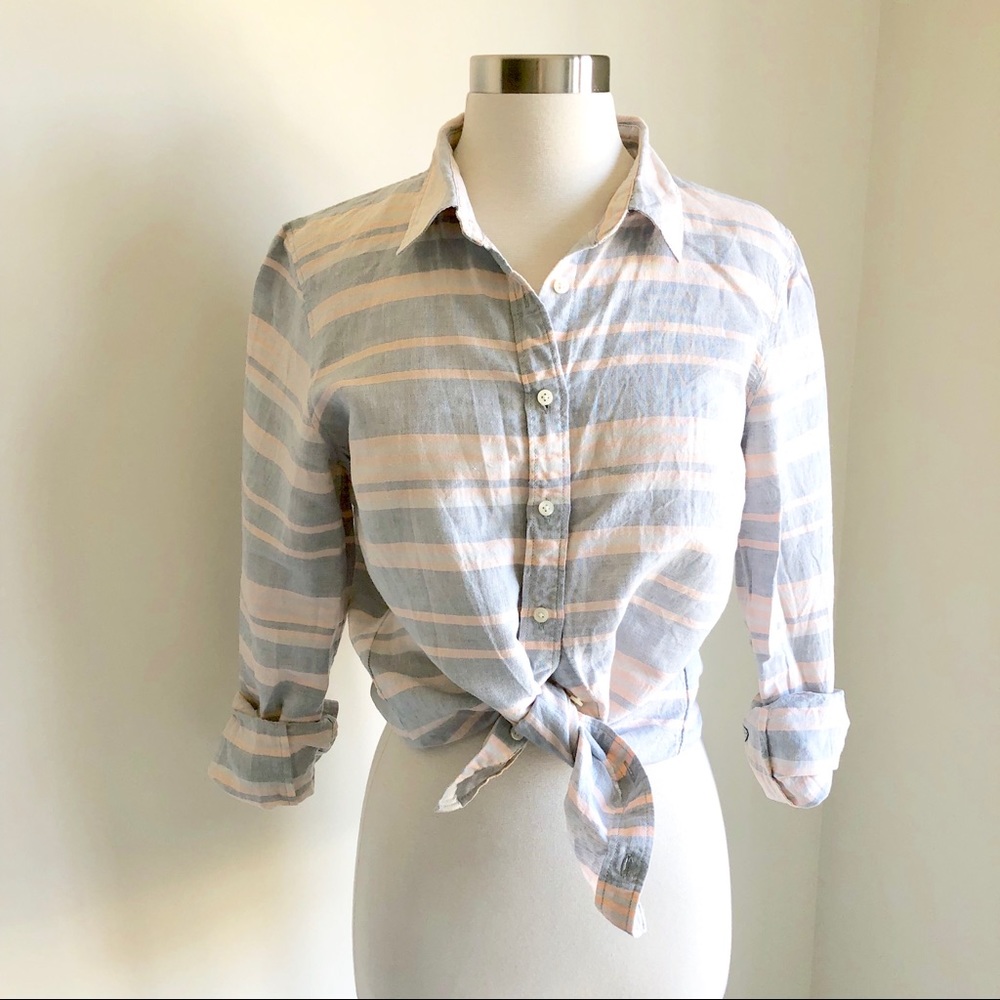 J.Crew Button Front Striped Shirt, size Medium